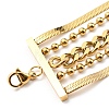 304 Stainless Steel Chains Multi-strand Bracelet for Women BJEW-G674-01A-G-4