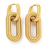 Grooved Oval 304 Stainless Steel Huggie Hoop Dangle Earrings for Women EJEW-G392-01G-1