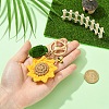 Handmade Crochet Sunflower & Alloy Enamel Bee Keychain KEYC-YW00305-3