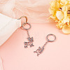 2Pcs 2 Styles 201 Stainless Steel Keychains KEYC-TAD0001-15B-5