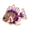 Golden Alloy Rhinestone Lapel Pin Brooches JEWB-K041-04KCG-01-1