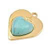 Bohemian Style 304 Stainless Steel with Synthetic Turquoise Pendants STAS-G381-02G-03-2