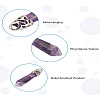 Fashewelry 12Pcs Bullet Natural Amethyst Pendants G-FW0001-11-18