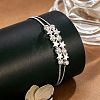 Brass Star Grooved Round Beaded 2-strand Bracelets for Women WGD7A06-02-2