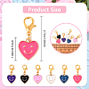 48Pcs 6 Colors Alloy Enamel Heart with Smiling Face Pattern Pendant Decorations HJEW-YW00178-3