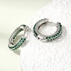 Brass Micro Pave Cubic Zirconia Hoop Earrings KK-CBA8324-24P-01-2