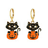 Halloween Alloy Enamel Hoop Earrings FS-WG6BEC1-03-1
