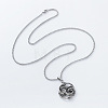 Vintage Gothic 304 Stainless Steel Intertwined Double Snake Pendant Box Chain Necklaces for Men HY8328-4