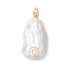 Natural Keshi Pearl Pendants PALLOY-JF04812-01-3