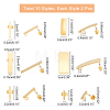 20Pcs 10 Style 304 Stainless Steel Stud Earring Findings STAS-AR0001-32-7