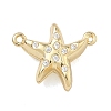 Starfish Brass Micro Pave Clear Cubic Zirconia Magnetic Clasps KK-C251-10G-1