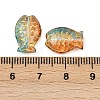 Electroplate and Golden Metal Enlaced Glass Beads EGLA-T029-01G-3