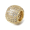 Brass Micro Pave Cubic Zirconia European Large Hole Beads KK-C262-17G-01-2