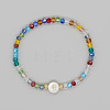 Handmade Bohemian Colorful Faceted Rondelle Glass Beaded Stretch Bracelets UI5654-5-1