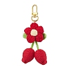 Handmade Crochet Cotton Cherry Flower Hanging Ornaments HJEW-JM02667-03-2