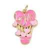 Brass Enamel Pendants KK-B150-04G-02B-1
