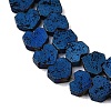 Electroplated Natural Lava Rock Beads Strands G-K388-04A-06-2