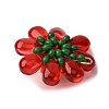 6Pcs 6 Colors Glass & Polymer Clay Pendants PALLOY-MZ00810-5