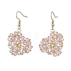 Heart Glass Dangle Earrings EJEW-MZ00639-01-2