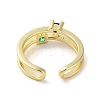 Brass Pave Cubic Zirconia Open Cuff Rings RJEW-M170-08G-3