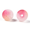 Frosted Baking Paint Crackle Glass Beads with Glitter Powder DGLA-T004-6mm-01A-3