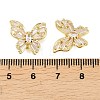 Brass Micro Pave Clear Cubic Zirconia Beads KK-D109-05C-G-3