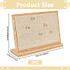 28-Slot Wooden Slant Back Jewelry Ring Organizer Display Stands with Linen Cloth Mat ODIS-WH0043-266-2