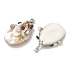 Natural Shell & Pearl & Peridot Big Pendants KK-XCP0002-18-2