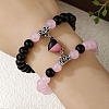 2Pcs Alloy Magnetic Heart Charm Bracelets FS-WGCA466-03-2