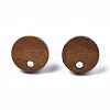 Walnut Wood Stud Earring Findings X-MAK-N033-008A-3