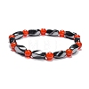 Round Natural Carnelian Stretch Bracelets X-BJEW-G072-13-1