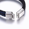 Leather Braided Cord Bracelets BJEW-E345-07P-3