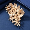 Malus Spectabilis Alloy Rhinestone Brooches for Backpack Clothes PW-WG79A77-01-4