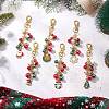 6Pcs Christmas Alloy Enamel Pendant Decorations HJEW-JM03683-2