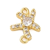 Brass Clear Cubic Zirconia Connector Charms/Links FIND-L019-07G-05-1