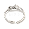 Non-Tarnish 304 Stainless Steel Word Love Open Cuff Ring for Women RJEW-A043-17P-3