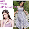 1Pc Polyester Flower Lace Trim with Imitaiton Pearl OCOR-ME0001-48A-4