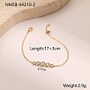 304 Stainless Steel Pave Cubic Zirconia Link Bracelets WGE95FE-03-1
