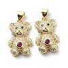 Brass Cubic Zirconia Pendants KK-G446-26G-02-2