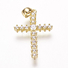 Brass Micro Pave Cubic Zirconia Pendants ZIRC-E108-10G-NR-2