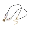 Sports 304 Stainless Steel Enamel Football Pendant Black Waxed Cord Necklaces SA-CBA5F92-02G-4