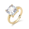 Brass & Clear Cubic Zirconia Finger Rings CU-CBA7E55-13G-4
