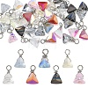 35Pcs 7 Colors Glass Pendants PALLOY-YW00222-1