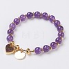 Natural Amethyst Beads Stretch Bracelets BJEW-I261-01E-1