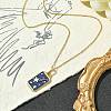 Rectangle Tarot 304 Stainless Steel with Enamel Pendant Necklaces for Women NJEW-G157-01G-03-4