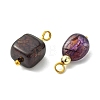 Natural Agate(Dyed & Heated) Tumbled Stone Pendants PALLOY-JF05540-02-2