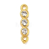 Brass Pave Cubic Zirconia Three Flat Round Links Connector Charms KK-P277-52A-A-3