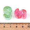 UV Plating Transparent Acrylic European Beads OACR-M027-02S-4