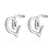 Non-Tarnish 304 Stainless Steel Heart Stud Earrings PW-WG38004-30-1