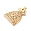 Brass Micro Pave Cubic Zirconia Pendants KK-P250-19G-2